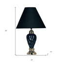 Table Lamp With Navy Blue Shade - Gold And Navy Blue