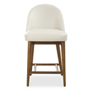 Stitches - Leather Counter Stool - White / Brown