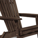 Solid Wood Outdoor Adirondack Chair - Dark Brown And Natural Wood