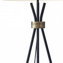 Tripod Floor Lamp With White Empire Shade - Black - HomeRoots - Floor Lamps - Elite Enclave Home