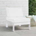 Nizuc Outdoor Armless Chair – white aluminum frame with waterproof fabric cushions