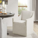 Charlotte - Slipcover Dining Arm Chair With Casters - Cream - Madison Park - Arm Chairs - Elite Enclave Home