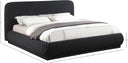 Rigby - Bed With Black Base - Meridian Furniture - Platform Beds - Elite Enclave Home