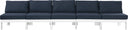 Nizuc - Outdoor Patio 5 Seat Modular Armless Sofa With White Frame - Meridian Furniture - Stationary Sectionals- Elite Enclave Home