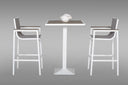 3 Piece Modern Outdoor Bar Set - White And Gray