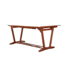Solid Wood Extendable Outdoor Dining Table With Umbrella Hole - Brown