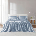Satin - 6 Piece California King Luxury Sheet Set - Blue