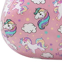 Microfiber Round Unicorn Pouf Cover - Pink And White