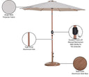Fiji - Aluminum Patio Umbrella With Round Teak Base