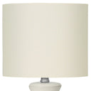 Ceramic Geometric Table Lamp With Drum Shade - Cream - HomeRoots - Table Lamps - Elite Enclave Home