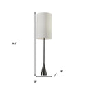 Black Metal Tall White Shade Table Lamp - Nickel Finish - HomeRoots - Table Lamps - Elite Enclave Home