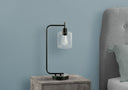 Metal Round Arched USB Table Lamp With Clear Drum Shade - Black - HomeRoots - Table Lamps - Elite Enclave Home