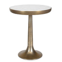 Gianno - Round Marble Side Table - Brass / White