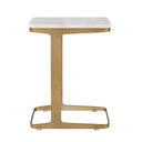 Tylan - Marble Accent Table - Brass / White
