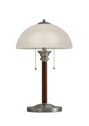 23" Metal Standard Table Lamp With White Shade - Silver