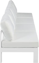 Nizuc - Outdoor Patio 4 Seat Armless Modular Sofa With White Frame - Meridian Furniture - Stationary Sectionals- Elite Enclave Home
