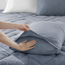 Kyla - Full/Queen Double Diamond Quilted Teddy Comforter Set - Blue - Comfort Spaces - Comforters & Sets - Elite Enclave Home
