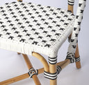 Faux Rattan Dining Chair - White And Brown