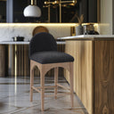 Waldorf - Boucle Stool With Natural Legs - Meridian Furniture - Counter Height (24" - 27") - Elite Enclave Home