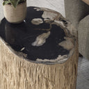 Arco - Petrified Wood Top Accent Table - Black / White - Uttermost - Accent Tables - Elite Enclave Home