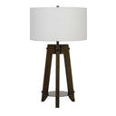 Metal Tripod Table Lamp With Off - White Drum Shade - Brown - HomeRoots - Table Lamps - Elite Enclave Home