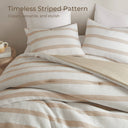 Merritt - Full/Queen Yarn-Dyed Striped Comforter - Taupe