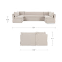 Fable - 5 Piece Slipcover Dining Banquette U - Shape - Beige - Moe's Home Collection - Stationary Sectionals - Elite Enclave Home