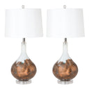 Table Lamp With White Drum Shade (Set of 2) - White