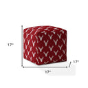 Cotton Stag, Pouf Cover - Red / White