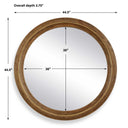 Frontier - Round Wood Mirror - Woodtone
