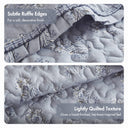 Linwood - King/California King 3 Piece Ruffle Printed Quilt Set - Blue - Madison Park - Quilts & Shams - Elite Enclave Home