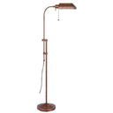 Adjustable Traditional Shaped Floor Lamp With Rust Square Shade - Rust - HomeRoots - Floor Lamps - Elite Enclave Home