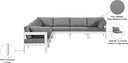 Nizuc - Outdoor Patio 7 Piece Modular Sectional With White Frame - Meridian Furniture - Stationary Sectionals- Elite Enclave Home