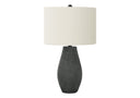 Round Table Lamp With Ivory Drum Shade - Black - HomeRoots - Table Lamps - Elite Enclave Home
