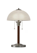 23" Metal Standard Table Lamp With White Shade - Silver