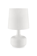17" Metal Bedside Table Lamp With Shade - White