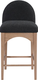 Waldorf - Boucle Stool With Natural Legs - Meridian Furniture - Counter Height (24" - 27") - Elite Enclave Home