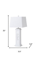 Table Lamp Coastal With White Shade (Set of 2) - White