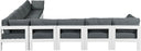 Nizuc - Outdoor Patio 9 Piece Modular Sectional With White Frame