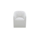 Sandy - Fabric Rolling Dining Chair - Off White - Moe's Home Collection - Arm Chairs - Elite Enclave Home