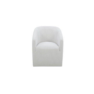 Sandy - Fabric Rolling Dining Chair - Off White