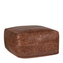 Uttermost Leather Pouf – genuine leather finish in rich brown tones