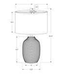 Ceramic Urn Table Lamp With Ivory Drum Shade - Black - HomeRoots - Table Lamps - Elite Enclave Home