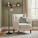 Lantern Style Floor Lamp With Glass And Metal Shade - Antiqued Bronze - HomeRoots - Floor Lamps - Elite Enclave Home