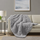 Chunky Knit Throw Blanket - Gray - Madison Park - Throws- Elite Enclave Home
