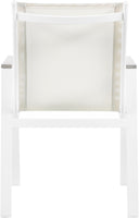 Nizuc - Outdoor Patio Dining Arm Chair With White Frame And Gray Arms (Set of 2)