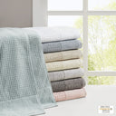 Spa - 6 Piece Jacquard Antimicrobial Towels Set - Seafoam - Madison Park - Towel Sets - Elite Enclave Home