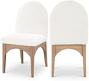 Waldorf - Boucle Dining Side Chair With Natural Legs - Meridian Furniture - Side Chairs - Elite Enclave Home
