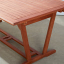 Solid Wood Extendable Outdoor Dining Table With Umbrella Hole - Brown