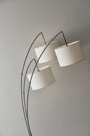 Steel Three Light Tree Floor Lamp With Solid Color Drum Shade - Silver / White - HomeRoots - Floor Lamps - Elite Enclave Home